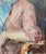 Carlo Striccoli, Woman Alone with Her Thoughts', 1960s, Oil on Canvas For Sale - Image 10 of 18