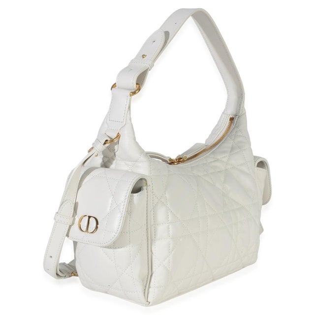 Contemporary Latte Lambskin Macrocannage Medium D-Dream Bag For Sale - Image 3 of 8