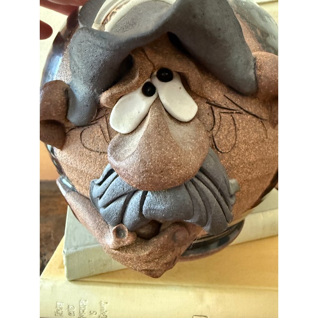 1970s Vintage Mahon Made Stoneware Studio Pottery Cowboy Table Lamp For Sale - Image 5 of 11