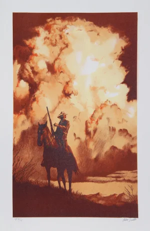 John Duillo, the Lone Rider, Lithograph