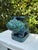 Chinoiserie Vintage Blue Green Glazed Terracotta Foo Dog Petite Garden Stool For Sale - Image 3 of 11