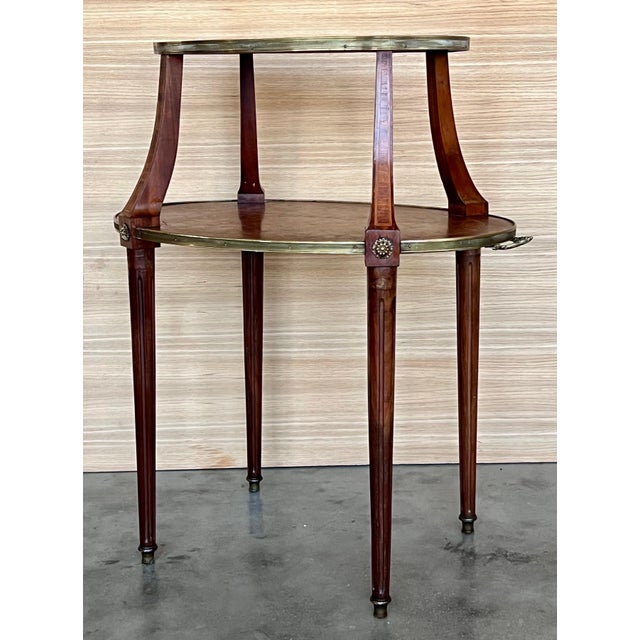 French Late 19th Century French Two-Tier Mahogany Dessert Stand Manner of Louis XVI For Sale - Image 3 of 17