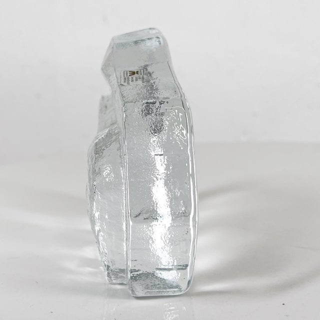 Modern Handmade Polar Bear Crystal Art Glass Paperweight Magnor of Norway For Sale - Image 3 of 12