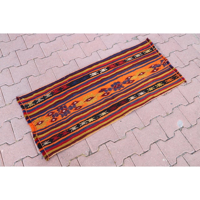 Size: 1.7 x 3.8 ft ( 50 x 114 cm) 19 x 44 inches Color: Organic Natural Dye ( Orange,Red,Yellow,Blue ) Material: 100% Hand...