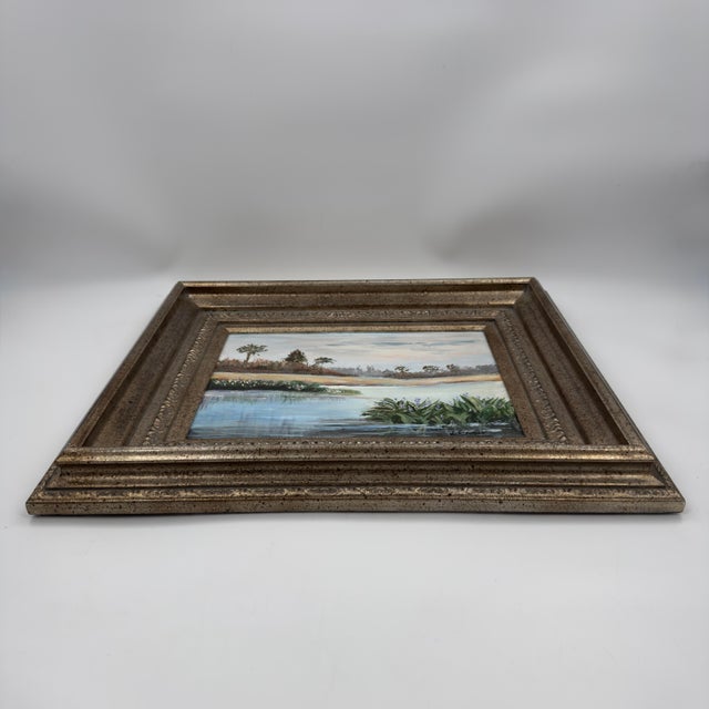Vintage Original Old Florida Marsh Landscape Painting For Sale - Image 10 of 12