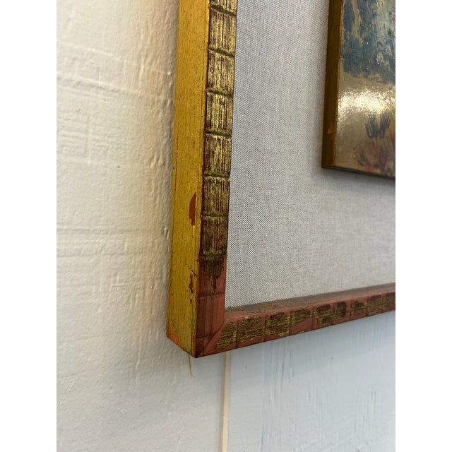 Pair of vintage original oil on board landscape paintings, newly presented with linen float mats and their original wood...