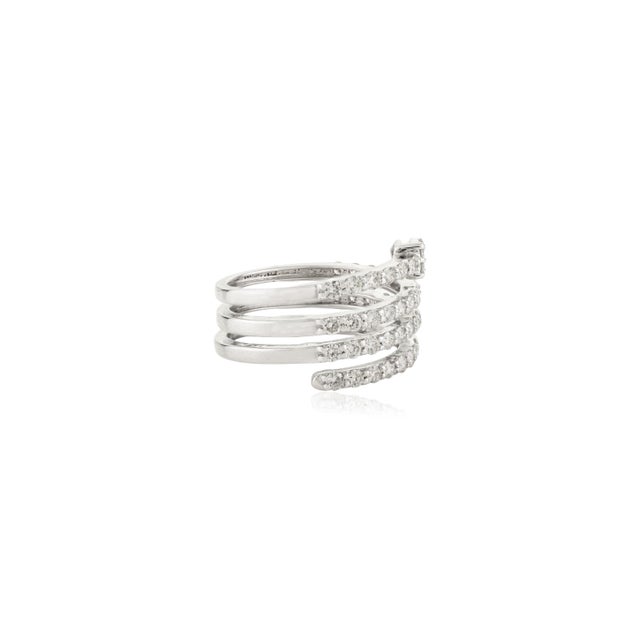 Not Yet Made - Made To Order Pear Shaped Diamond Serpent Spiral Ring in 18k White Gold Size 6.5 For Sale - Image 5 of 11