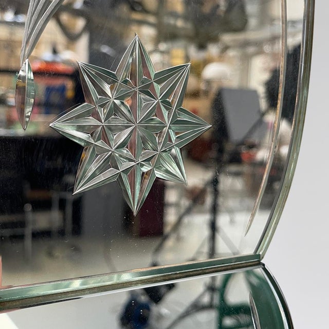 Brown Italian Art Deco Mirror by Luigi Brusotti for La Permanente Mobili, 1940s For Sale - Image 8 of 15