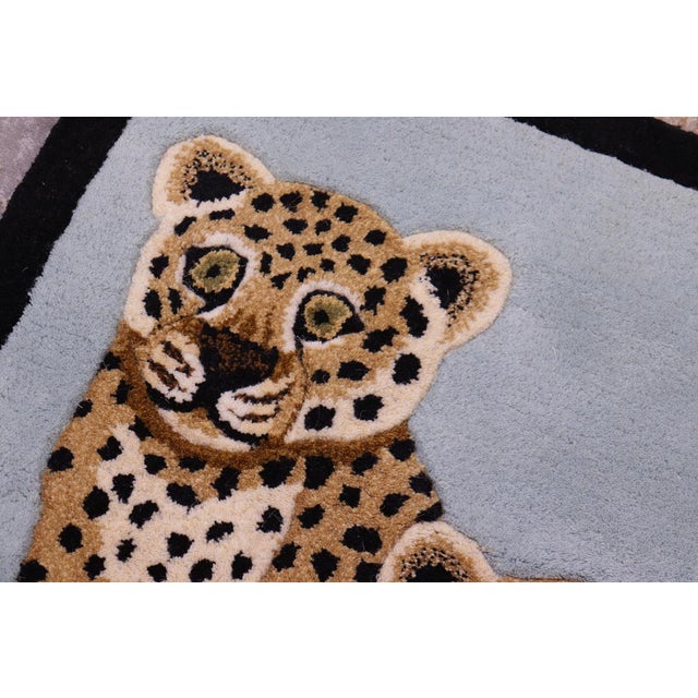 Contemporary Baby Leopard Animal Design Area Rug For Sale - Image 4 of 13