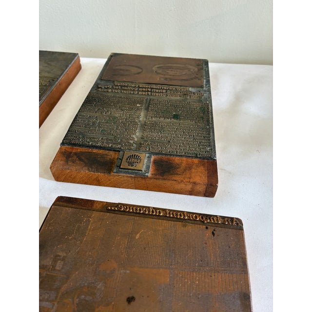 Set of 4 Antique Letterpress Advertising Printer’s Blocks For Sale - Image 11 of 13