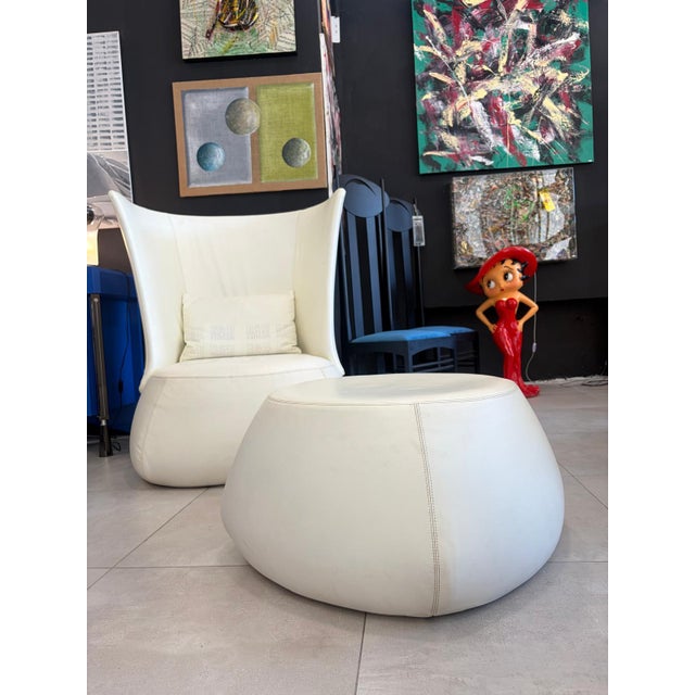 Set of High-Back Chair with Matching Ottoman by Patricia Urquiola for B&B Italia, 2000s For Sale - Image 15 of 18