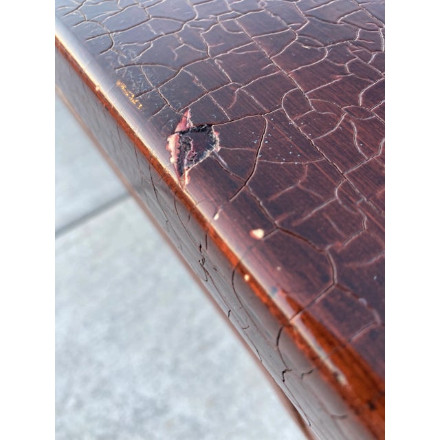 Modern Ming Leg Coffee Table With Embossed Faux Crocodile Leather Top For Sale - Image 11 of 13