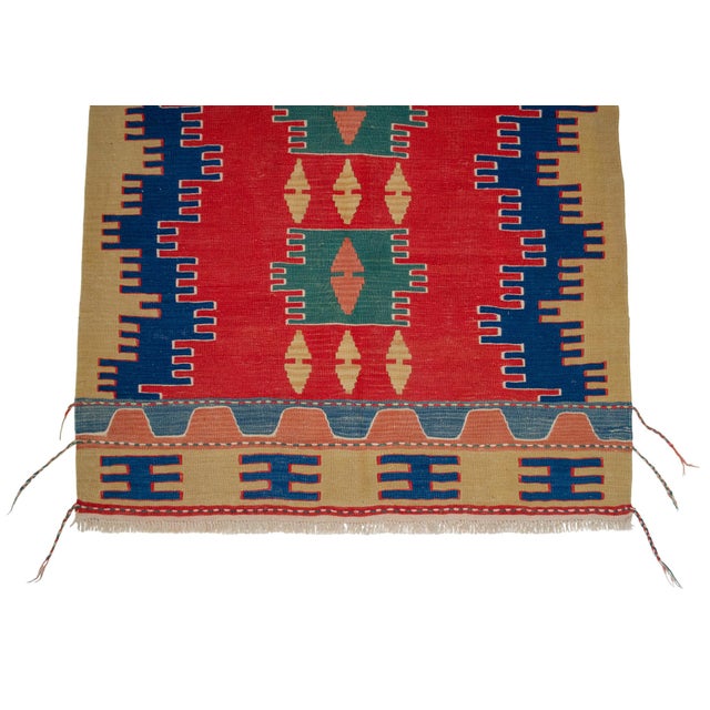 Vintage Hand-Made Turkish Kilim Rug For Sale - Image 9 of 11