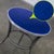 20th Century Streamline & Art Moderne End or Side Table W/ Steel Frame & Round Cobalt Blue Mirror Top For Sale - Image 17 of 18