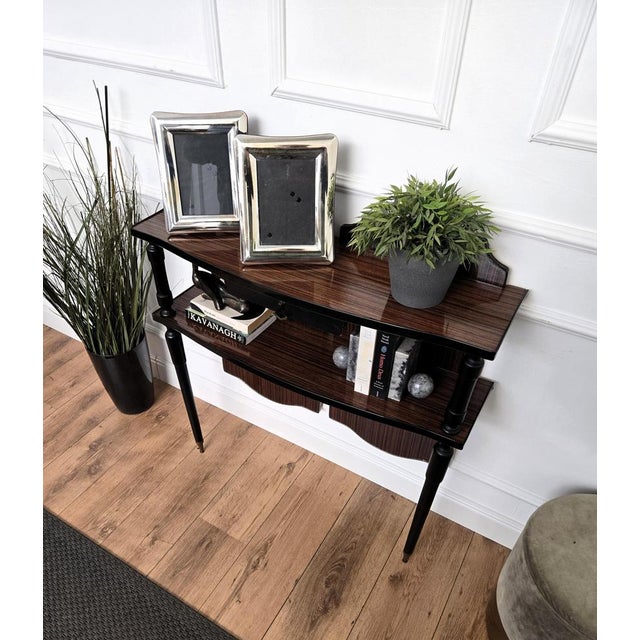 Mid-Century Modern Wood Wall Console Table, Italy, 1960s For Sale - Image 3 of 11