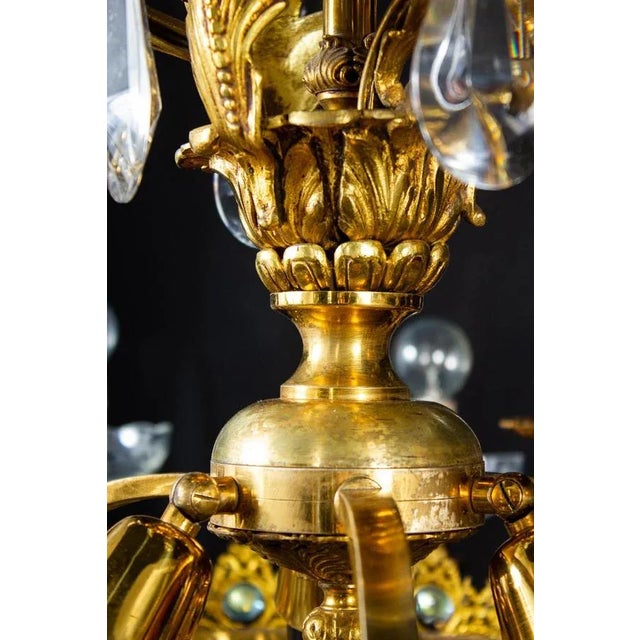 Crystal and Brass Chandelier, Italy, 1930s For Sale - Image 13 of 18
