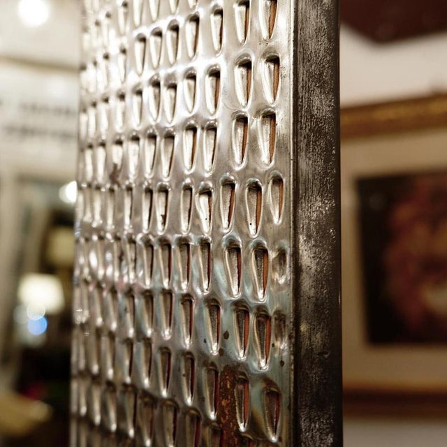 Mid-Century Italian Perforated Metal Mirror For Sale - Image 10 of 12