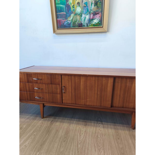Brown Minimalist Modern Wooden Buffet, 1970s For Sale - Image 8 of 18