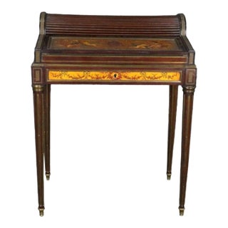 Hand Painted Paul Sormani Ladies Roll Top Desk For Sale