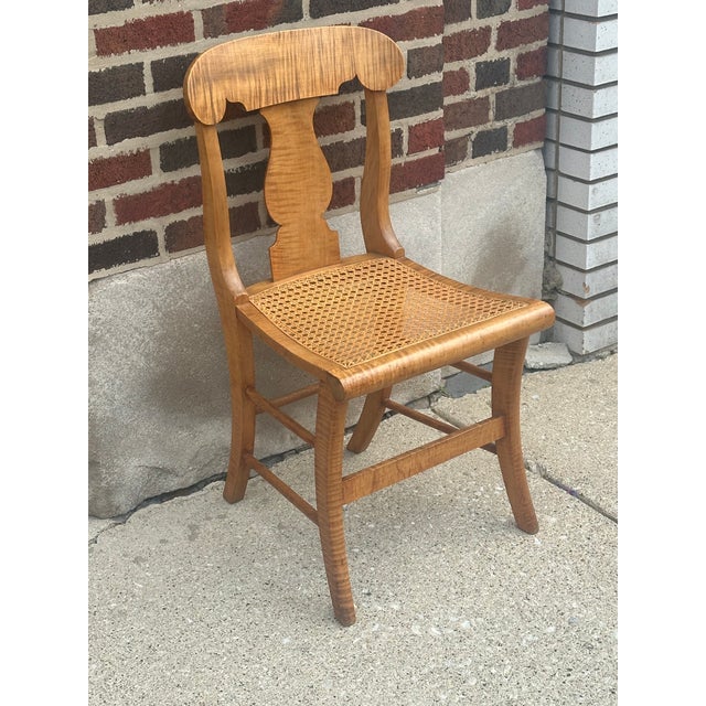 Pair of New York Curly Maple Klismos Chairs, Circa 1860. For Sale - Image 9 of 14