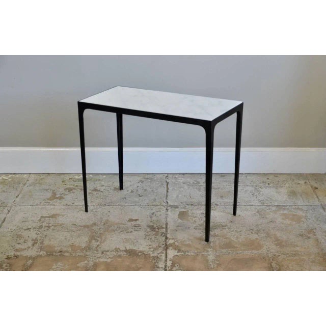 Not Yet Made - Made To Order Esquisse' Iron and Honed Marble Side Tables by Design Frères - A Pair For Sale - Image 5 of 8