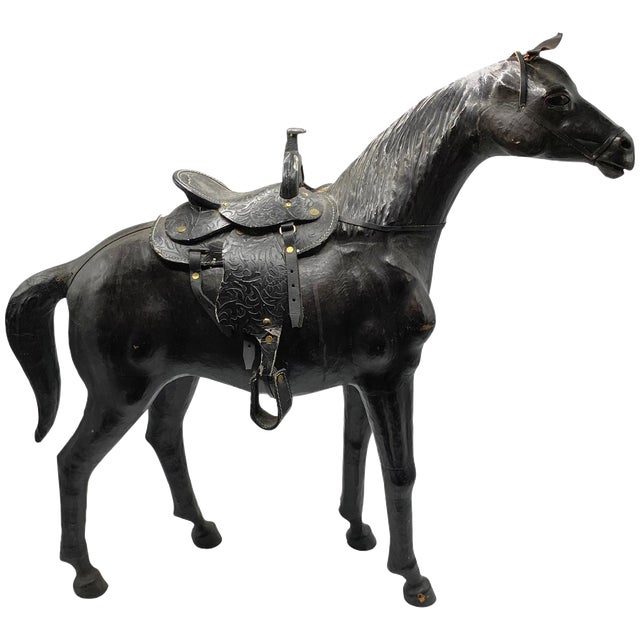 Vintage Leather Horse Figurine Chairish