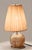 Art Deco floor lamp Art Deco table lamp, circa 1925. Marbled glass globe on a nickel-plated base. Renewed pink fabric...