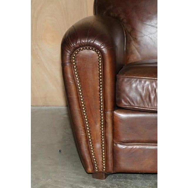 Vintage Earle Chesterfield Sofa in Brown Leather from Halo For Sale - Image 3 of 17