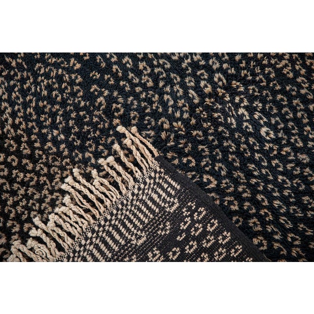 Speckled Solid Hand-Knotted Wool Rug | 10'11" X 6'4" | One of a Kind For Sale - Image 10 of 10