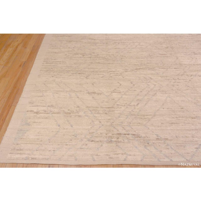 Nazmiyal Collection Geometric Berber Moroccan Beni Ourain Modern Area Rug For Sale - Image 4 of 6
