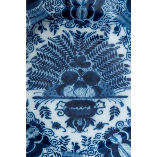 18th Century Dutch Delft Blue and White Peacock Plates, Set of 2 For Sale - Image 9 of 16