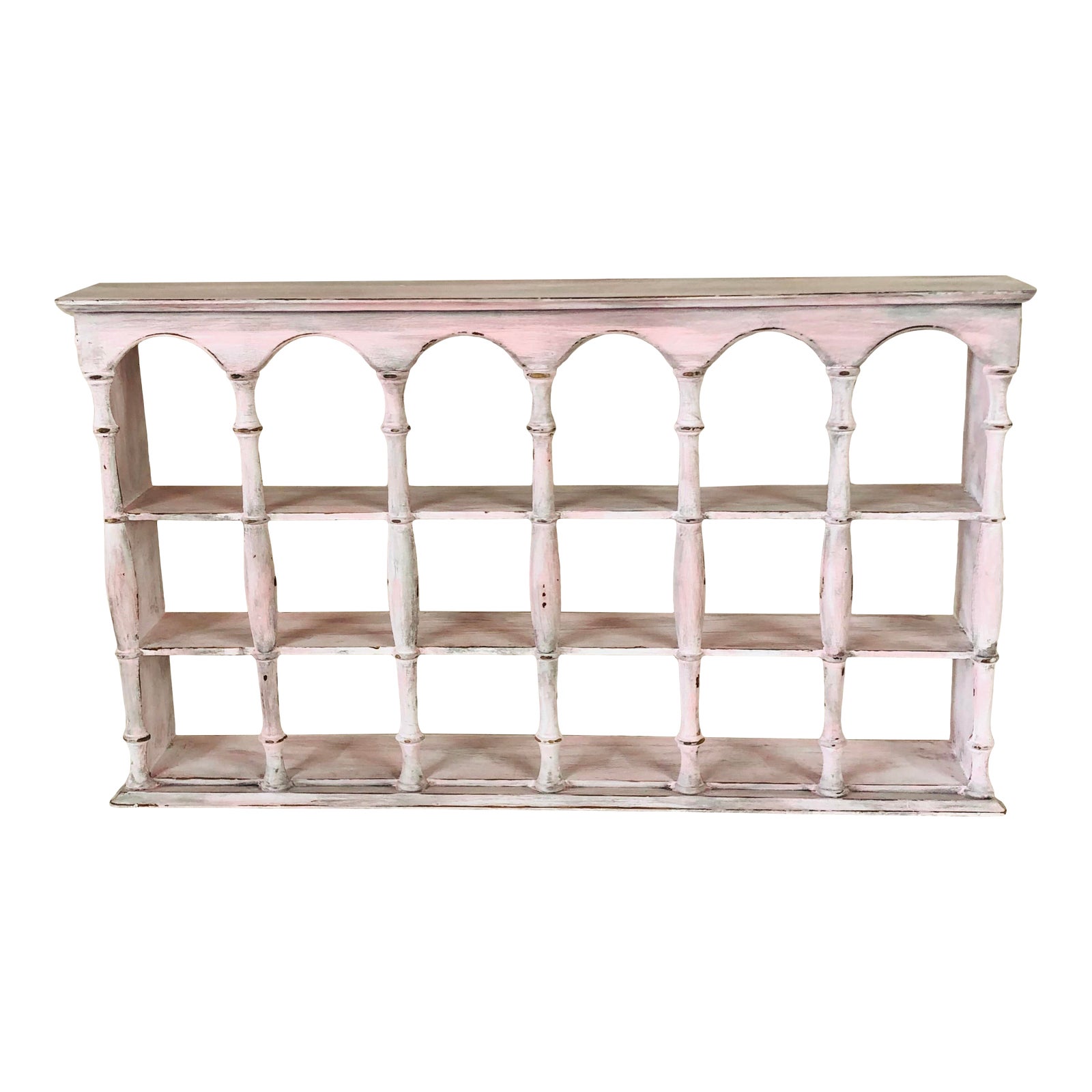 Mid Century Hand Painted Pink Wall Shelves Chairish