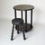 Set of side tables and two cowherd stools, black-stained wood, circa 1950. Bobbin or rosary legs in excellent condition....