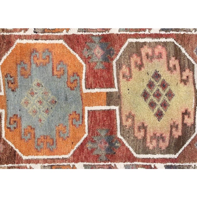 1960s Turkish Oushak Runner. Hand woven with wool on wool foundation in the Oushak region of Western Turkey. The Anatolian...