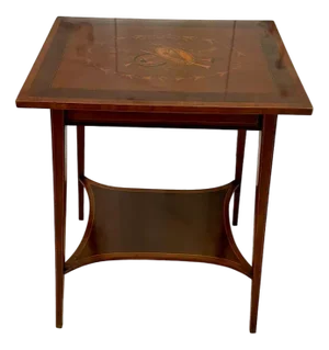 Antique Edwardian Mahogany Inlaid Lamp Table, 1900