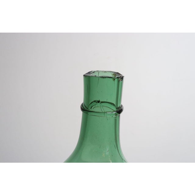 Vintage Italian Mouth Blown Glass Bulbous Demijohn in Seafoam Green For Sale - Image 15 of 18