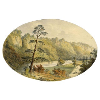 Ellis, River Derwent, Matlock, Peak District, Mid-19th Century, Watercolour For Sale