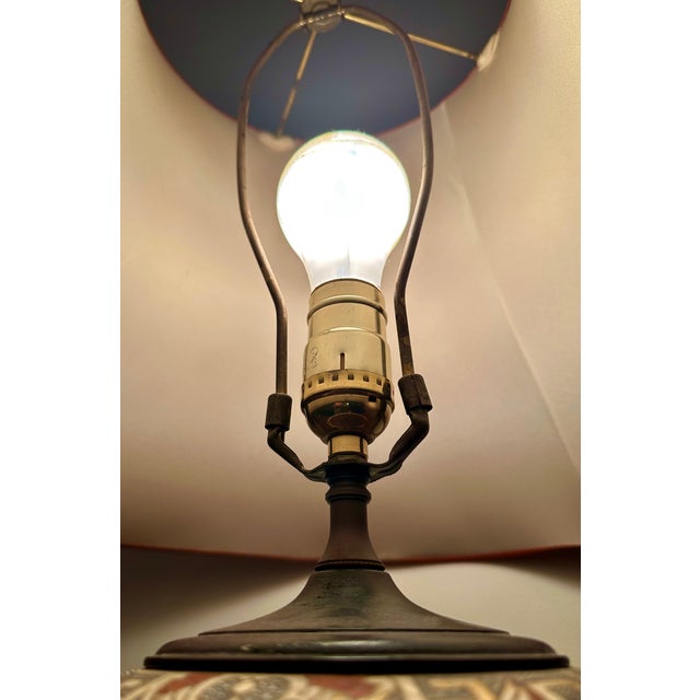 Late 19th Century Antique Chinese Lamp Handpainted With Family Scenes For Sale - Image 9 of 11