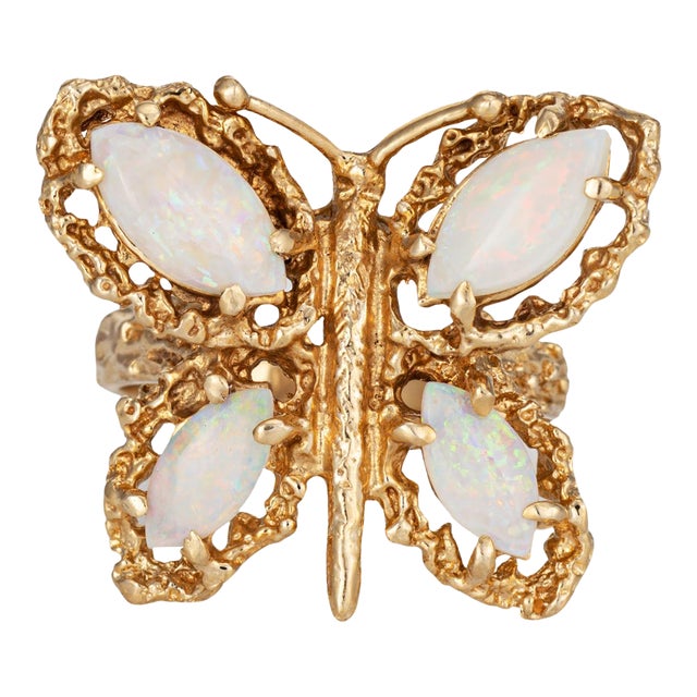 アクセサリー Vintage rings 70s 70s-vintage-opal-butterfly-