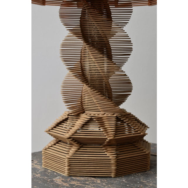 Vintage Folk Art Popsicle Stick Table Lamp, Circa 1970s For Sale - Image 12 of 18