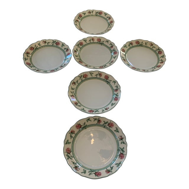Vintage Wedgwood English Cottage Rose Salad or Dessert Plates Set of 6 For Sale