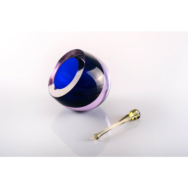 Sommerso glass ashtray with temper designed by Antonio da Ros for Cenedese. Heavy glass with beautiful colors. I have...