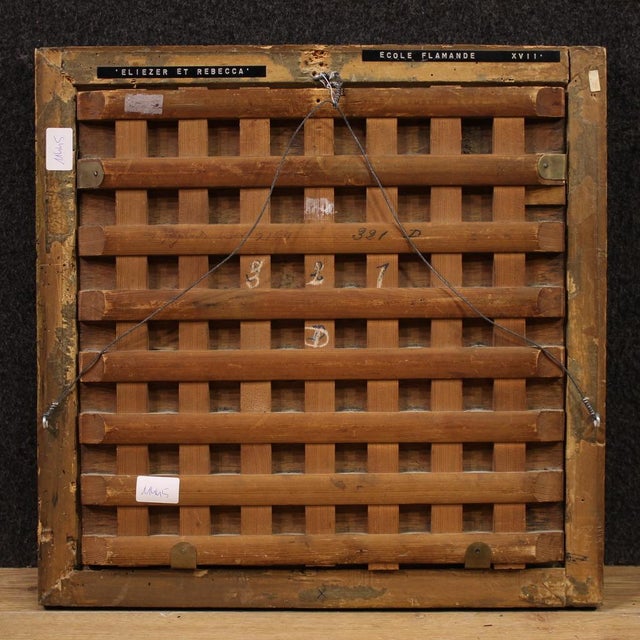 Flemish Artist, Rebecca at the Well, 1670, Oil on Panel, Framed For Sale - Image 8 of 16