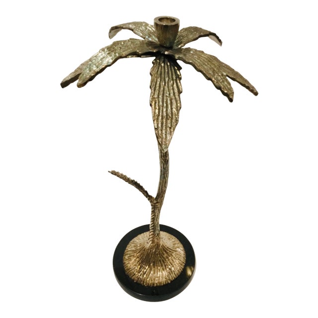 Modern Silver Finished Large Palm Candle Holder For Sale