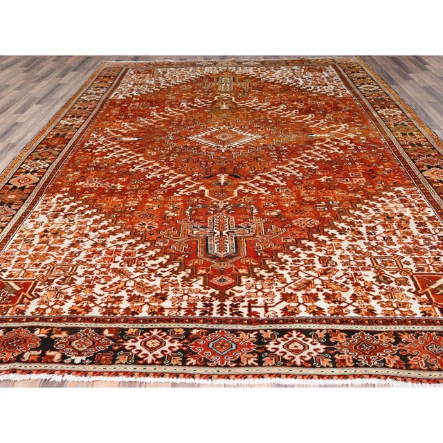 Persian 1960 Orange Vintage Persian Rug For Sale - Image 3 of 12