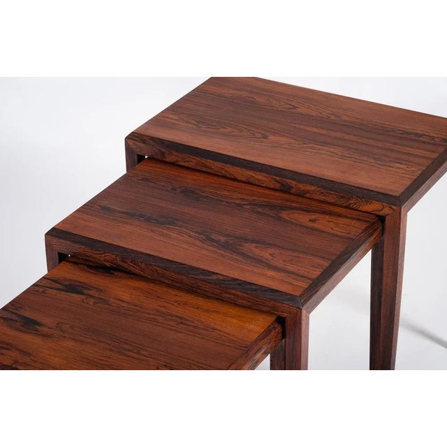 Mid-Century Modern Mid-Century Danish Nesting Tables in Rosewood by Johannes Andersen for Silkeborg, 1960, Set of 3 For Sale - Image 3 of 11