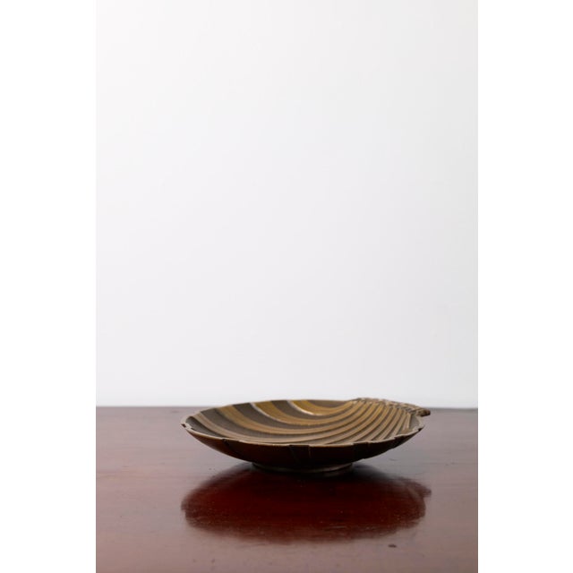 Art Deco Scallop Bronze Bowl by Niels Dam Ravn for Nordisk Malm, Denmark, 1930s For Sale - Image 10 of 13