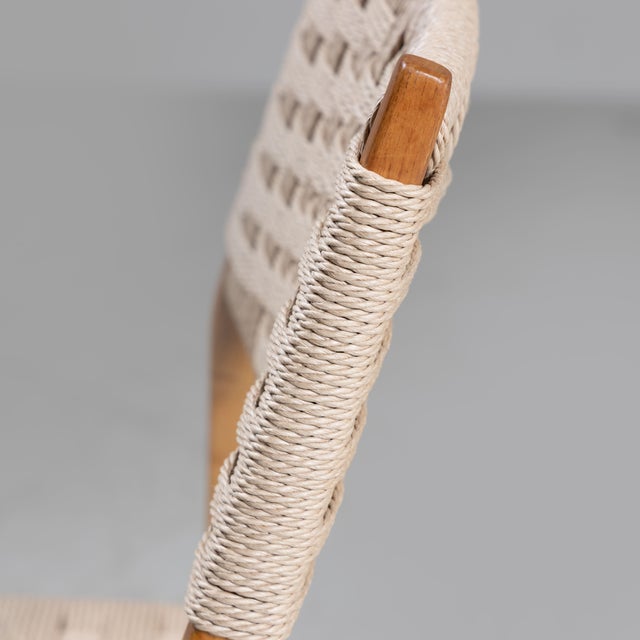 Wooden and Raffia Chairs, 1950s, Set of 4 For Sale - Image 11 of 14