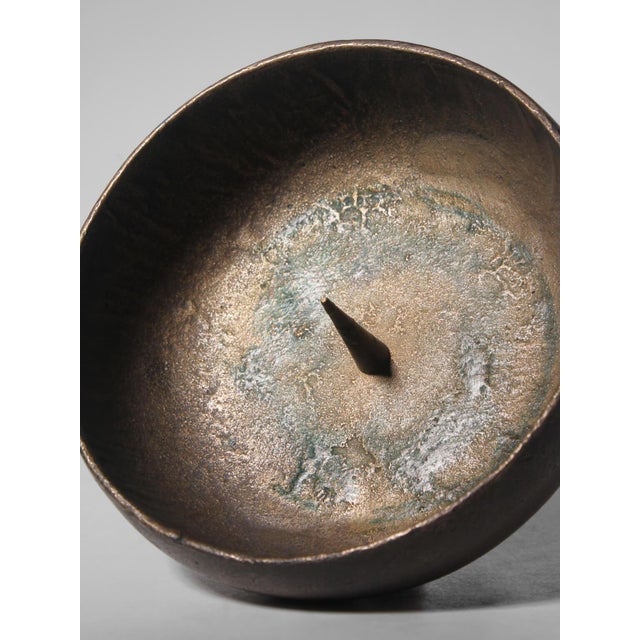 Brutalist Cast Bronze Candleholder, Germany, 1970s, in Flawless conditions. Designed 1970 to 1979