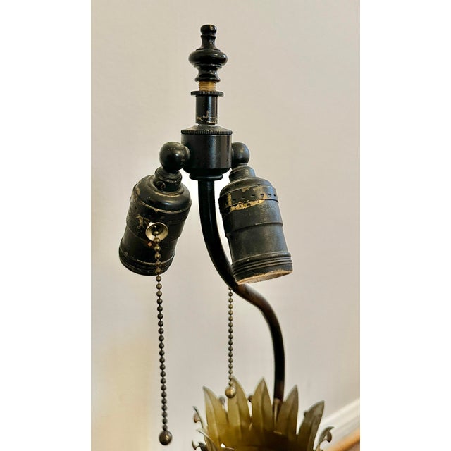 1980s 1980s Chinoiserie Hand Painted Tole Figural Lamps, a Pair For Sale - Image 5 of 12